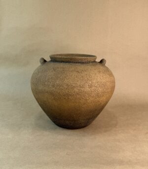Rustic Textured Brown Earthenware Vase - Handcrafted Artisan Charm
