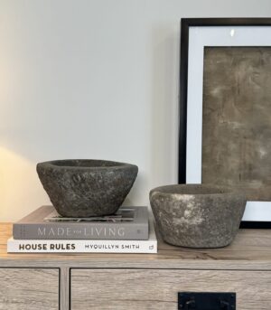 Large Vintage Mortar Bowl 10” and 9” Curated in India