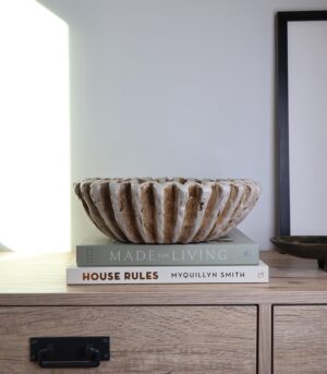 Hand Finished Ruffled Ceramic Bowl - By Arma Home Art