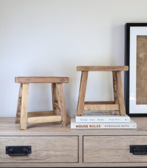 Vintage Indian Wood Stool Riser