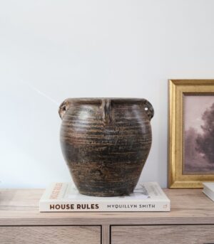 Vintage Clay Vase Pottery Pot Vessel 9”