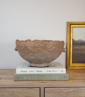 Handmade Cardboard Paper Mache Bowl with Knobs - By Arma Home Art