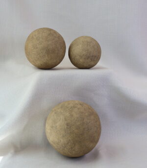 Handmade Aged Paper Mache Balls Spheres Orbs- Set of 3