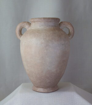 Artisan Organic Beige Textured Vase with Handles 12” - By Arma Home Art