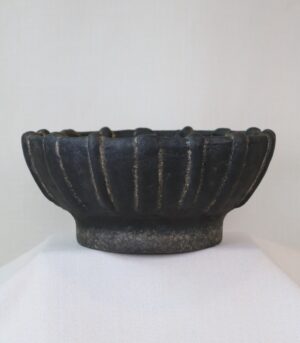 Artisan Rustic Black Bowl with Vintage Patina Finish 11”