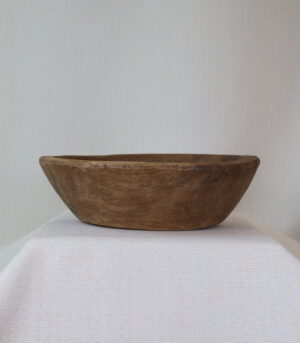 Vintage Wooden Round Parat Bowl Curated in India 9”