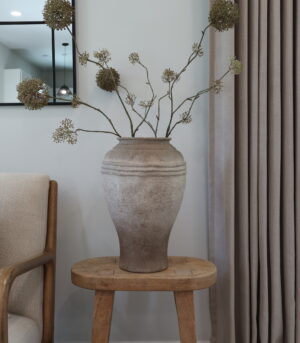 XL Artisan Organic Beige Textured Vase 16.5” - By Arma Home Art