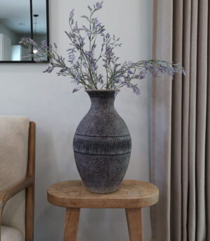 16” Artisan Age Finish Brown and Black Textured Vase