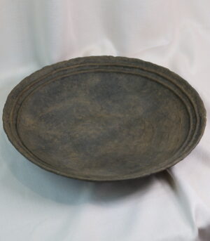 19” Artisan Rustic Textured Black and Brown Bowl
