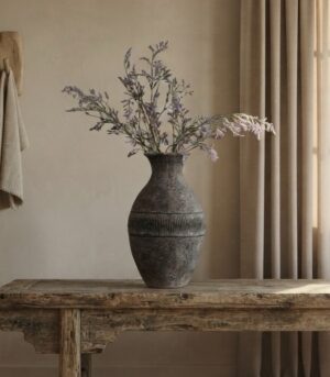 Artisan Age Finish Brown and Black Textured Vase 16"