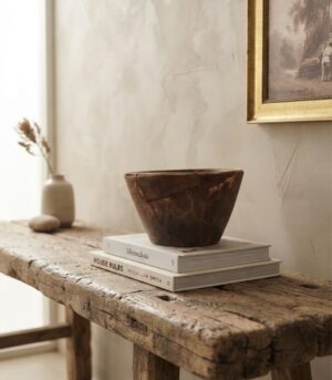 Vintage Wooden Hand-Carved Grinder Bowl
