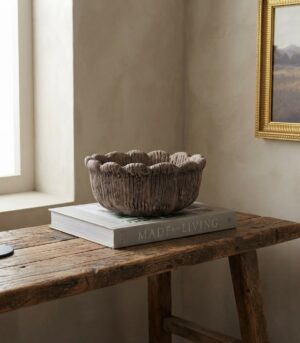 Scalloped Rustic Decorative Bowl 7.5”