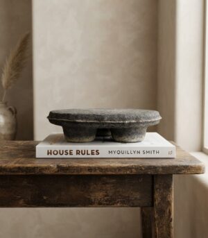 Handmade Black Paper Mache Tray Riser 10.5”